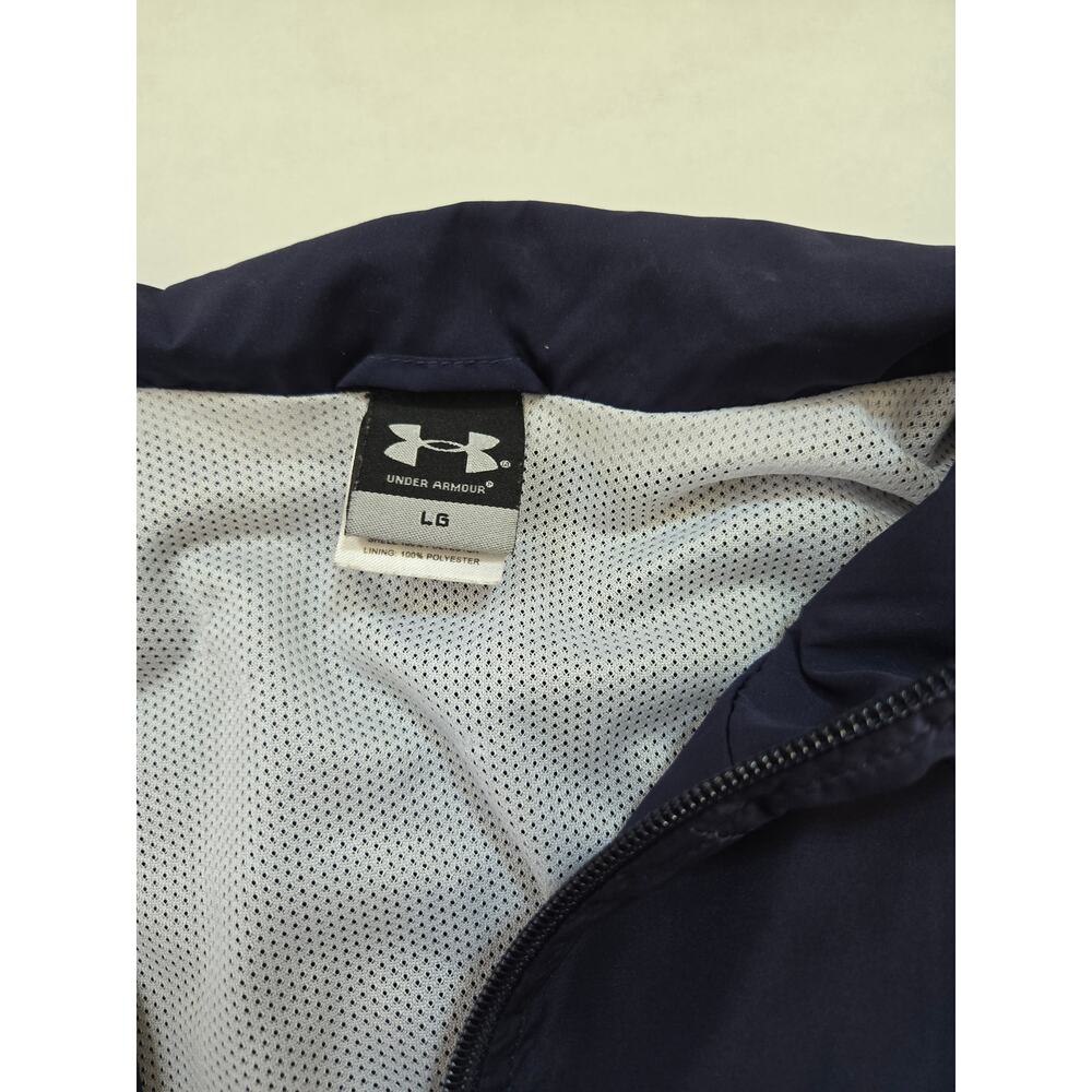 UNDER ARMOUR SENIOR BOWL Football Full Zip Windbreaker Jacket Mens L Navy Blue - Picture 5 of 6